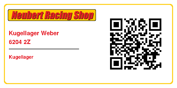 Kugellager Weber 6204 2Z