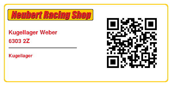 Kugellager Weber 6303 2Z