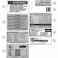 TECHNISCHE INFO AUFKLEBER