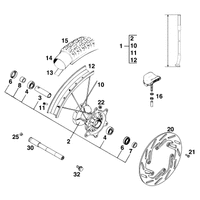 VORDERRAD 125-550 SX MXC `95