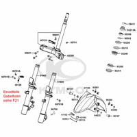 Gabelholm, Gabelbrücke, Lenkkopflager & Kotflügel