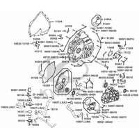 Gehäusedeckel links, Wasserpumpe, Thermostat & Sensor Tachosignal