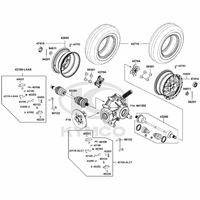 Räder hinten mit Bremse & Antriebswelle