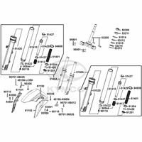 Gabelbrücke, Lenkkopflager, Gabel & Kotflügel