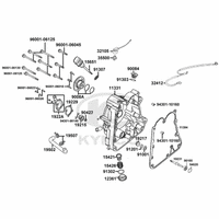 Gehäusedeckel rechts & Wasserpumpe