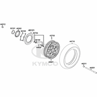 Vorderrad mit Bremsscheibe