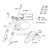 Gabelholm, Gabelbrücke, Lenkkopflager & Kotflügel
