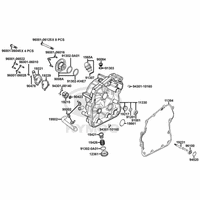 Gehäusedeckel rechts & Wasserpumpe