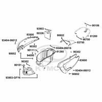 Hintere Seitenverkleidungen, Helmfach & Gepäckträger
