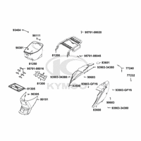 Hintere Seitenverkleidungen, Helmfach & Gepäckträger