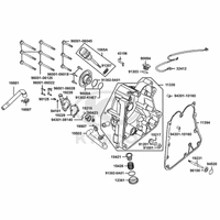 Gehäusedeckel rechts & Wasserpumpe
