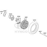 Vorderrad mit Bremsscheibe