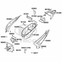 Hintere Seitenverkleidungen, Helmfach & Gepäckträger