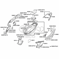 Hintere Seitenverkleidungen, Helmfach & Gepäckträger