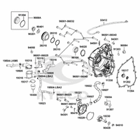 Gehäusedeckel rechts & Wasserpumpe
