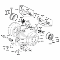 Räder hinten mit Bremse & Antriebswelle