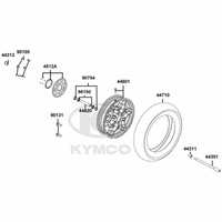 Vorderrad mit Bremsscheibe
