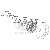 Hinterrad mit Bremsscheibe