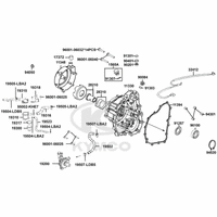 Gehäusedeckel rechts & Wasserpumpe