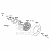 Vorderrad mit Bremsscheibe