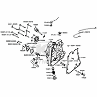 Gehäusedeckel rechts & Wasserpumpe