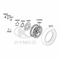 Hinterrad mit Bremsscheibe