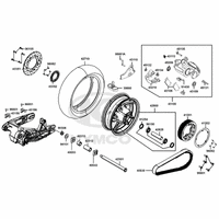 Hinterrad mit Bremse & Antriebsriemen
