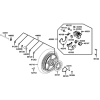 Vorderrad mit Bremssattel