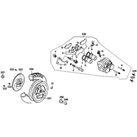 Hinterrad mit Bremssattel