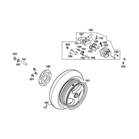 Hinterrad mit Bremssattel