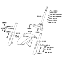 Gabeljoch, Lenkkopflager & Gabel kpl.