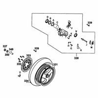 Hinterrad mit Bremssattel