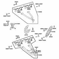 Federbein, Querlenker rechts