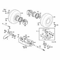 Räder hinten, Antrieb mit Bremse