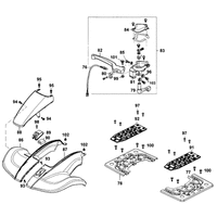 Verkleidungen vorne, Gashebel & Trittplatte