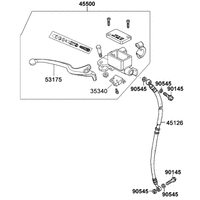 Bremshebel & Bremsschlauch vorne