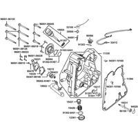 Gehäusedeckel rechts & Wasserpumpe