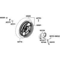 Hinterrad mit Bremse