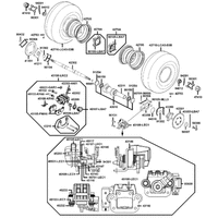 Räder hinten mit Bremse