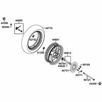 Vorderrad mit Bremsscheibe