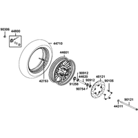 Vorderrad mit Bremsscheibe