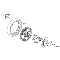 Vorderrad mit Bremsscheibe
