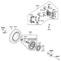 Vorderrad mit Bremssattel