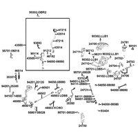 Hauptbremszylinder hinten & Schalthebel, Fußbremse