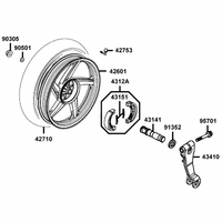Hinterrad mit Bremse