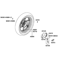 Hinterrad mit Bremse