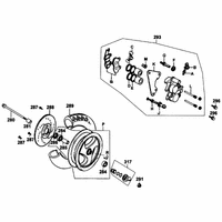 Vorderrad mit Bremssattel