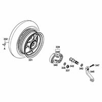 Hinterrad mit Bremse