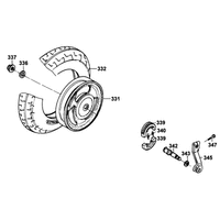 Hinterrad mit Bremse
