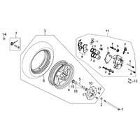Vorderrad mit Bremssattel